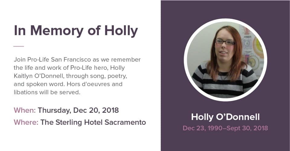 Memorial for Holly O’Donnell in Sacramento on Dec. 20